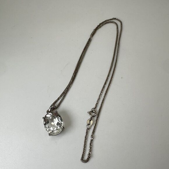 Stunning 12x14mm Oval cut Quartz pendant on a 18" 925 chain, necklace! - Picture 1 of 10